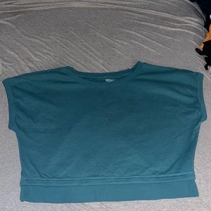 Blue with thin grey stripes Athleta top